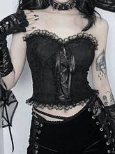 Strapless Smocked Lace Corset Top